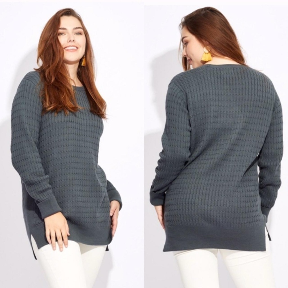PACT Cable Knit Sweater Tunic Organic Cotton Size XS